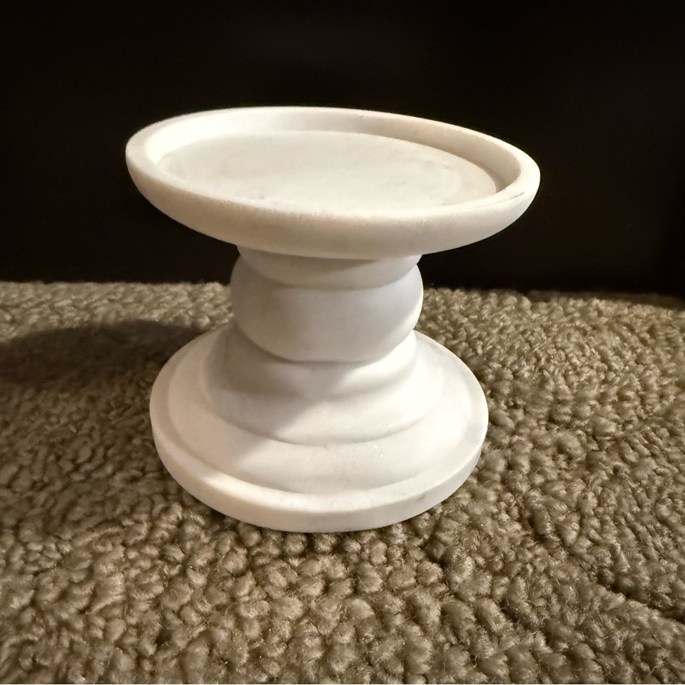 Bath & Body Works White Marble Candle Holder